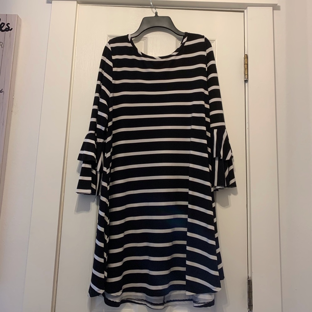Zadie B’s black and white striped shirt